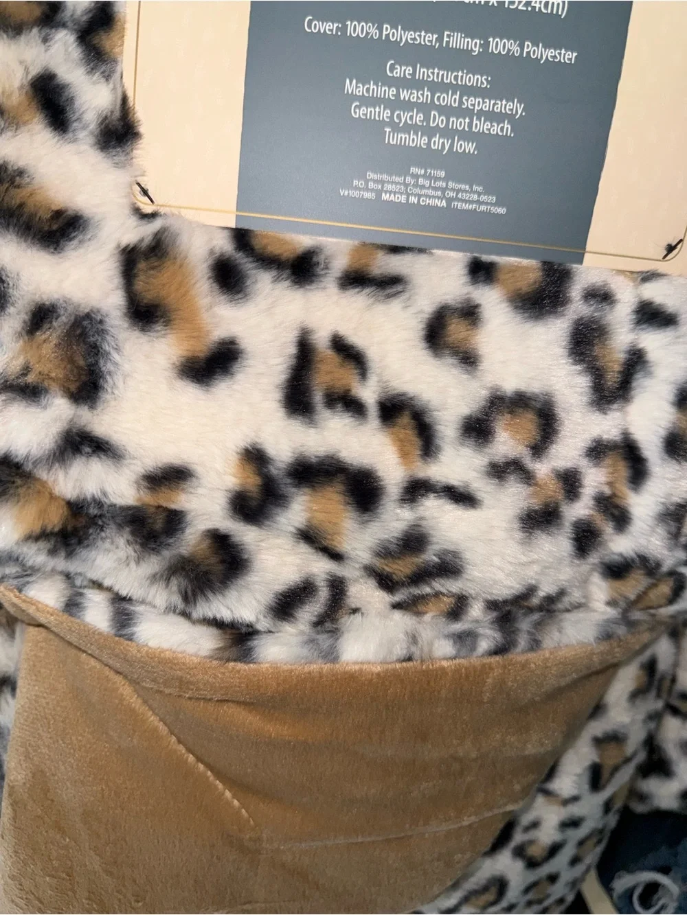 Faux Fur Leopard Print Pencil Skirt - Beige/Tan